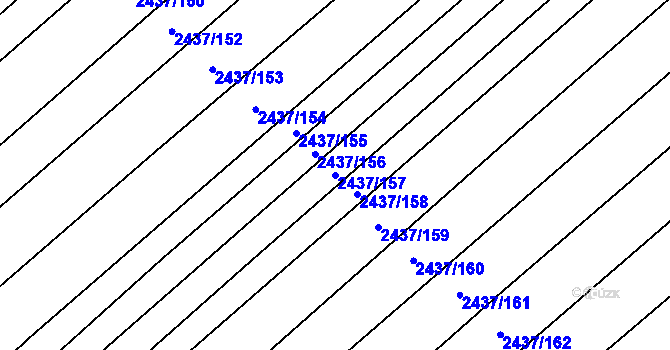 Parcela st. 2437/157 v KÚ Dubňany, Katastrální mapa