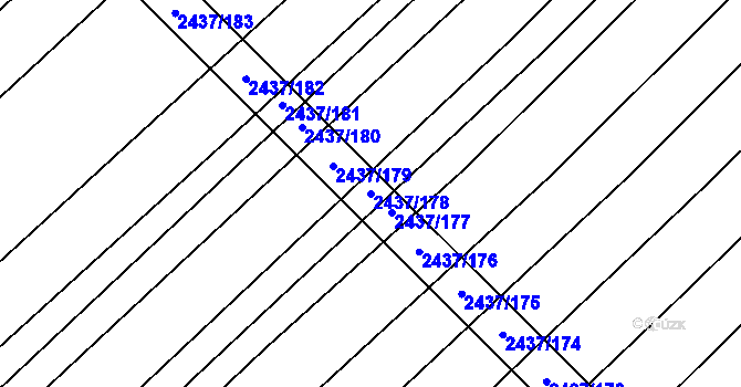 Parcela st. 2437/178 v KÚ Dubňany, Katastrální mapa