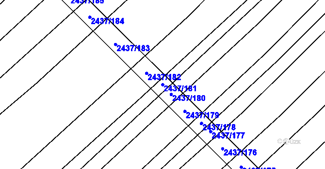 Parcela st. 2437/181 v KÚ Dubňany, Katastrální mapa