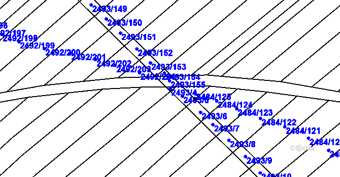 Parcela st. 2493/4 v KÚ Dubňany, Katastrální mapa