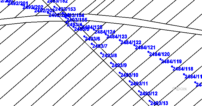 Parcela st. 2493/8 v KÚ Dubňany, Katastrální mapa