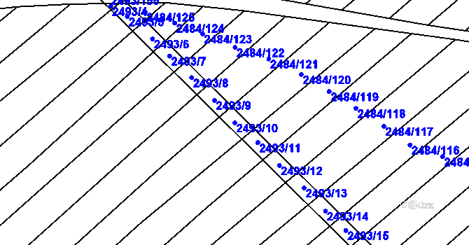 Parcela st. 2493/10 v KÚ Dubňany, Katastrální mapa