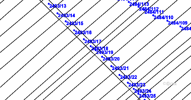 Parcela st. 2493/19 v KÚ Dubňany, Katastrální mapa