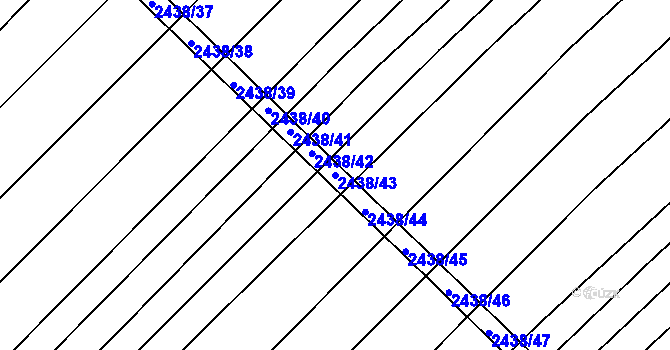 Parcela st. 2438/43 v KÚ Dubňany, Katastrální mapa