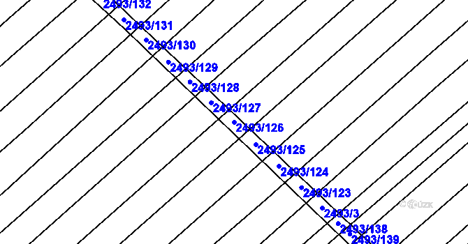 Parcela st. 2493/126 v KÚ Dubňany, Katastrální mapa