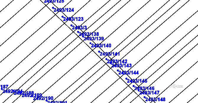 Parcela st. 2493/141 v KÚ Dubňany, Katastrální mapa