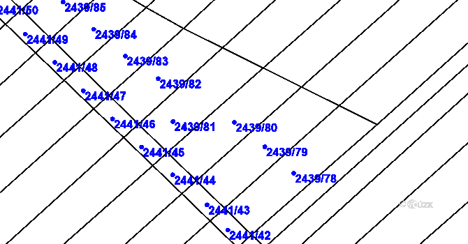 Parcela st. 2439/80 v KÚ Dubňany, Katastrální mapa