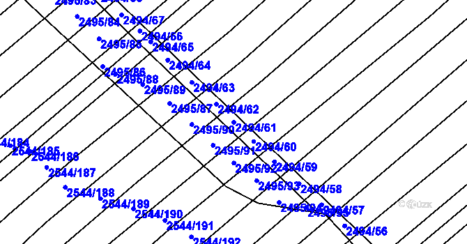 Parcela st. 2494/61 v KÚ Dubňany, Katastrální mapa