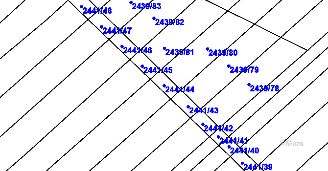 Parcela st. 2441/44 v KÚ Dubňany, Katastrální mapa