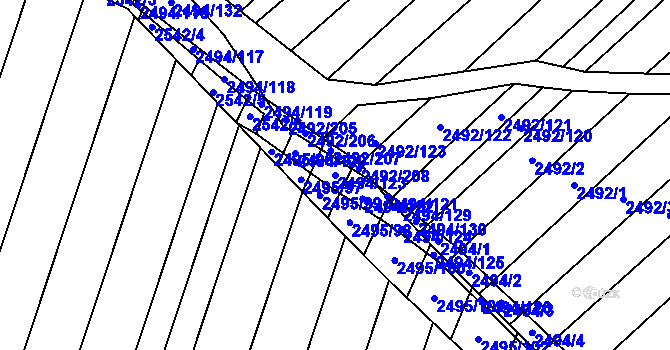 Parcela st. 2494/123 v KÚ Dubňany, Katastrální mapa