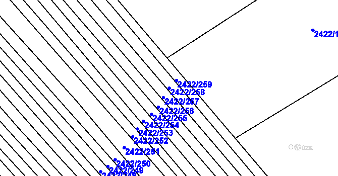 Parcela st. 2422/258 v KÚ Dubňany, Katastrální mapa