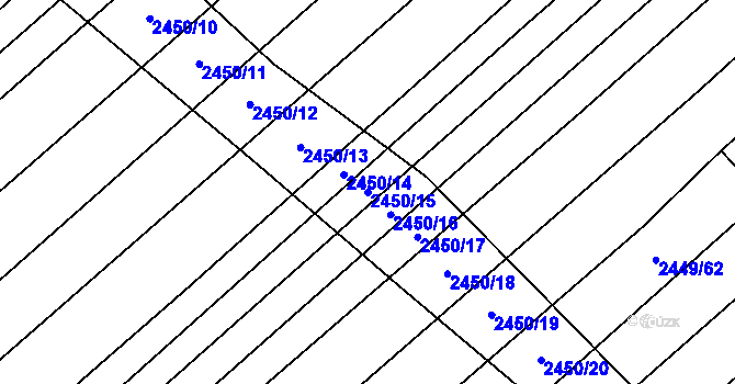 Parcela st. 2450/15 v KÚ Dubňany, Katastrální mapa