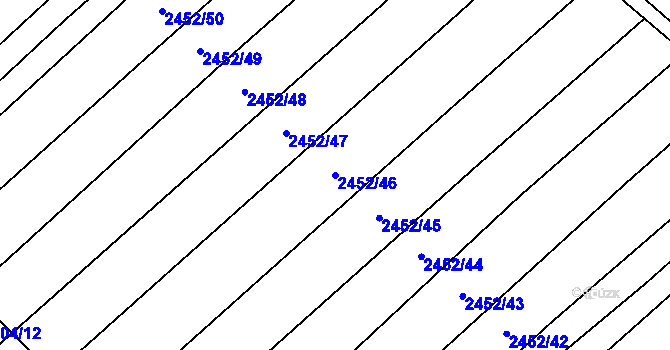Parcela st. 2452/46 v KÚ Dubňany, Katastrální mapa