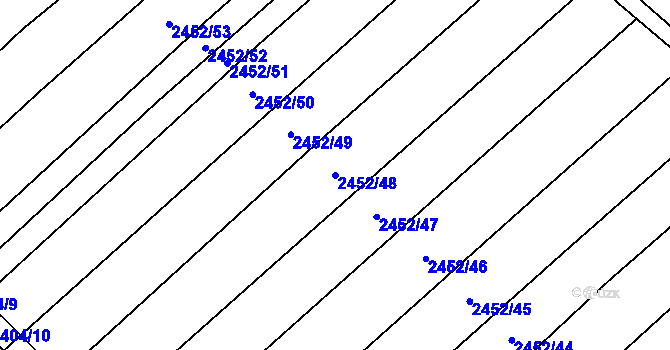 Parcela st. 2452/48 v KÚ Dubňany, Katastrální mapa