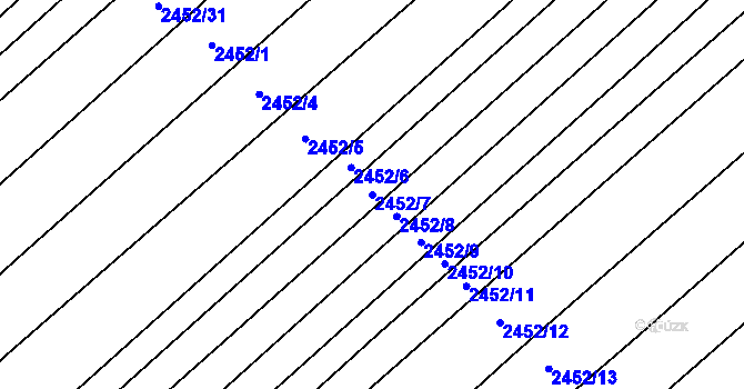 Parcela st. 2452/7 v KÚ Dubňany, Katastrální mapa