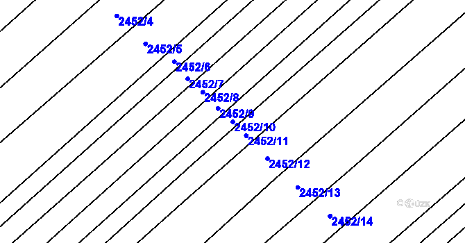 Parcela st. 2452/10 v KÚ Dubňany, Katastrální mapa