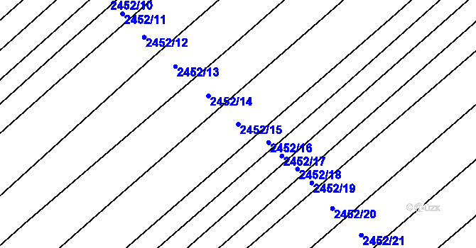 Parcela st. 2452/15 v KÚ Dubňany, Katastrální mapa