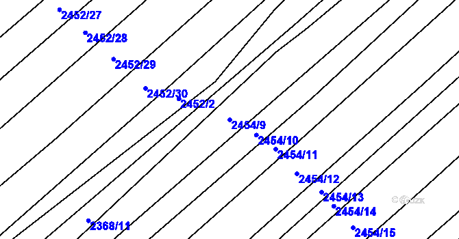 Parcela st. 2454/9 v KÚ Dubňany, Katastrální mapa