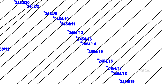 Parcela st. 2454/14 v KÚ Dubňany, Katastrální mapa
