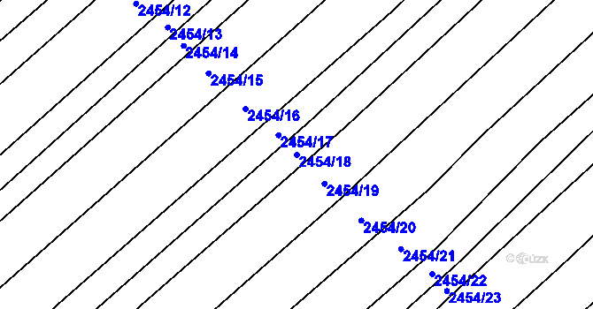 Parcela st. 2454/18 v KÚ Dubňany, Katastrální mapa