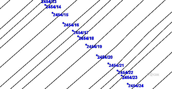 Parcela st. 2454/19 v KÚ Dubňany, Katastrální mapa