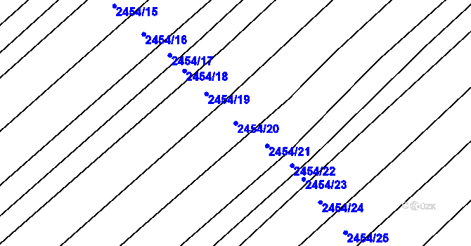 Parcela st. 2454/20 v KÚ Dubňany, Katastrální mapa