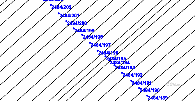 Parcela st. 2484/196 v KÚ Dubňany, Katastrální mapa