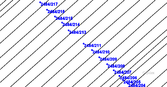 Parcela st. 2484/211 v KÚ Dubňany, Katastrální mapa
