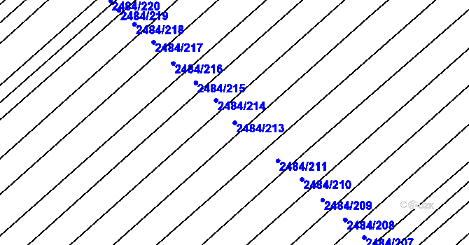 Parcela st. 2484/213 v KÚ Dubňany, Katastrální mapa