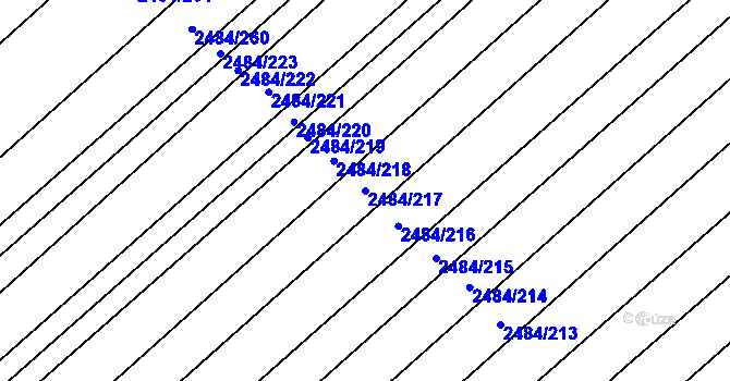 Parcela st. 2484/217 v KÚ Dubňany, Katastrální mapa