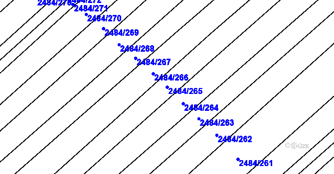 Parcela st. 2484/265 v KÚ Dubňany, Katastrální mapa