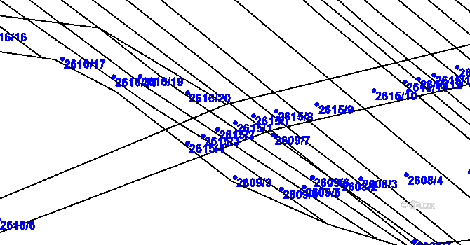 Parcela st. 2615/1 v KÚ Dubňany, Katastrální mapa