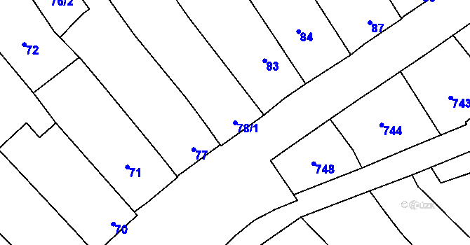 Parcela st. 78/1 v KÚ Dubňany, Katastrální mapa