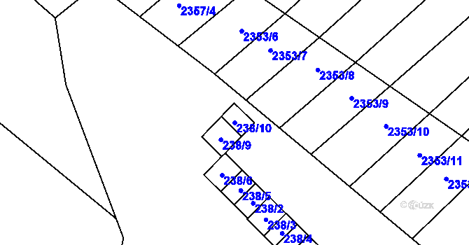 Parcela st. 238/10 v KÚ Dubňany, Katastrální mapa
