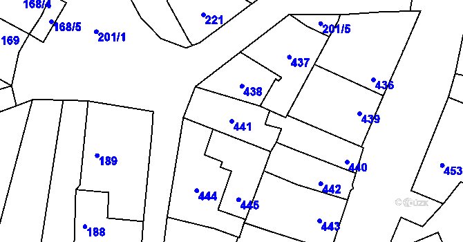 Parcela st. 441 v KÚ Dubňany, Katastrální mapa