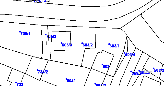 Parcela st. 603/2 v KÚ Dubňany, Katastrální mapa