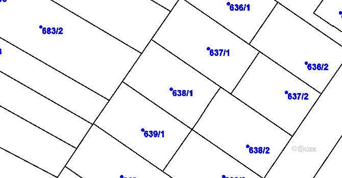 Parcela st. 638/1 v KÚ Dubňany, Katastrální mapa