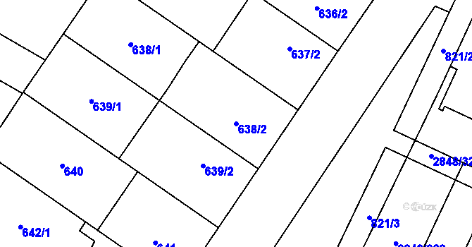 Parcela st. 638/2 v KÚ Dubňany, Katastrální mapa
