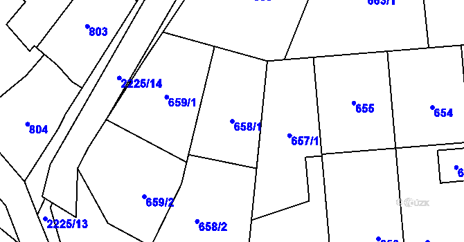 Parcela st. 658/1 v KÚ Dubňany, Katastrální mapa