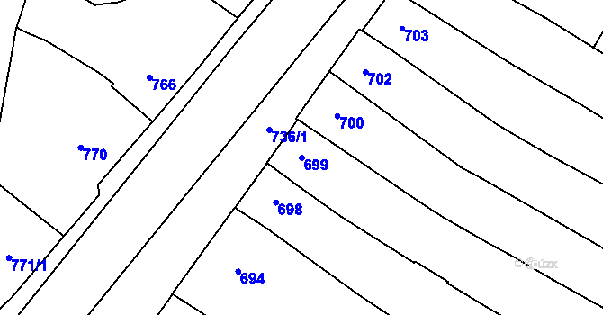 Parcela st. 699 v KÚ Dubňany, Katastrální mapa