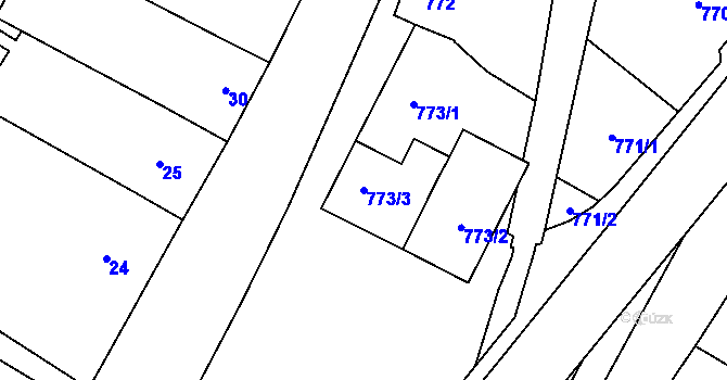 Parcela st. 773/3 v KÚ Dubňany, Katastrální mapa