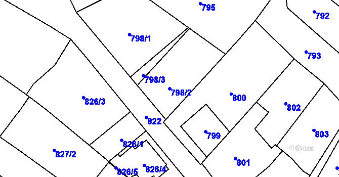 Parcela st. 798/2 v KÚ Dubňany, Katastrální mapa