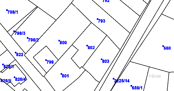Parcela st. 802 v KÚ Dubňany, Katastrální mapa