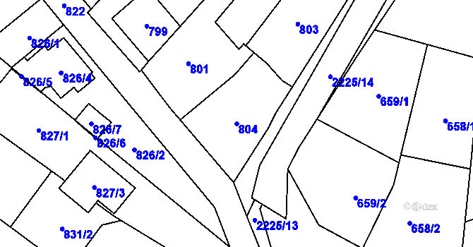 Parcela st. 804 v KÚ Dubňany, Katastrální mapa