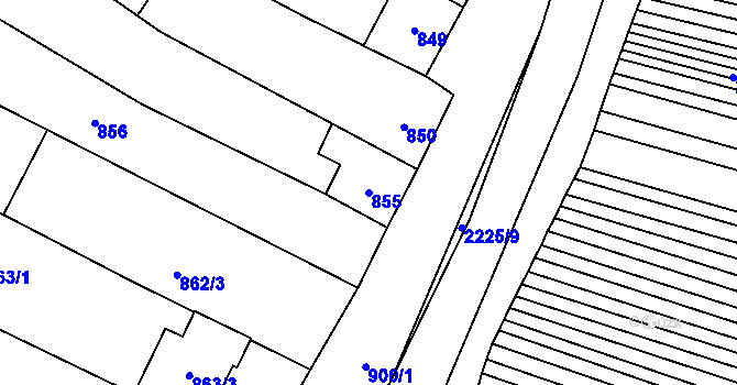 Parcela st. 855 v KÚ Dubňany, Katastrální mapa