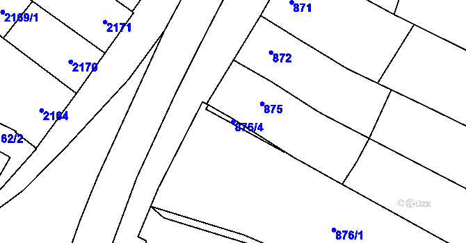 Parcela st. 876/4 v KÚ Dubňany, Katastrální mapa