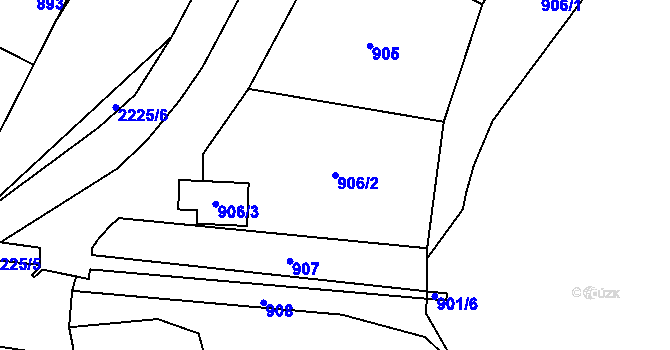 Parcela st. 906/2 v KÚ Dubňany, Katastrální mapa