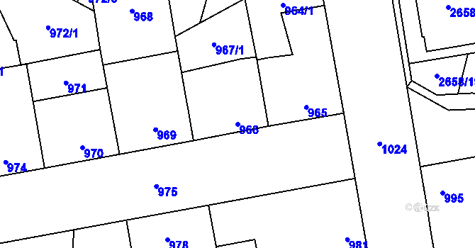 Parcela st. 966 v KÚ Dubňany, Katastrální mapa