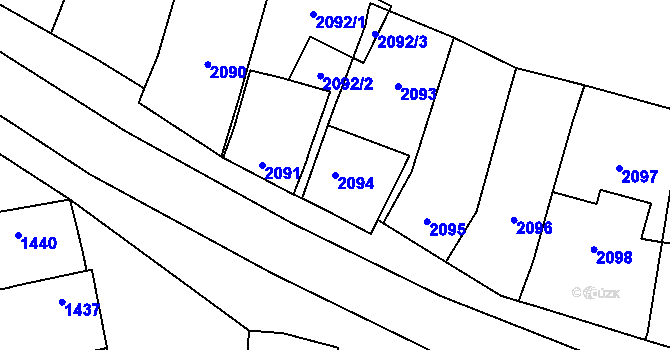 Parcela st. 2094 v KÚ Dubňany, Katastrální mapa