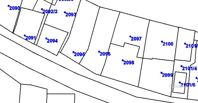 Parcela st. 2096 v KÚ Dubňany, Katastrální mapa